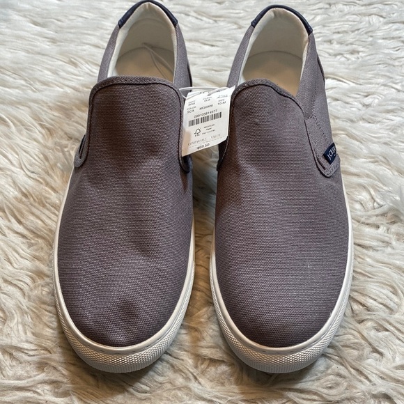 NWT J. Crew Factory Explorer Gray Canvas Slip On Boat Shoes sz 10 - Picture 2 of 10